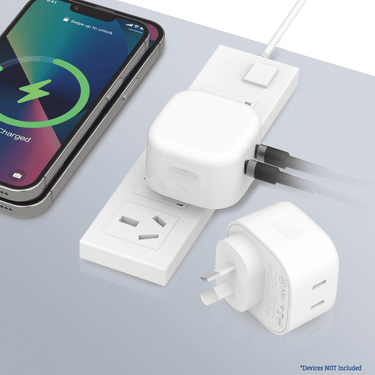 NANO Energy 1 35W USB-C Dual Ports Charging Adapter - Sleek White GaN Charger